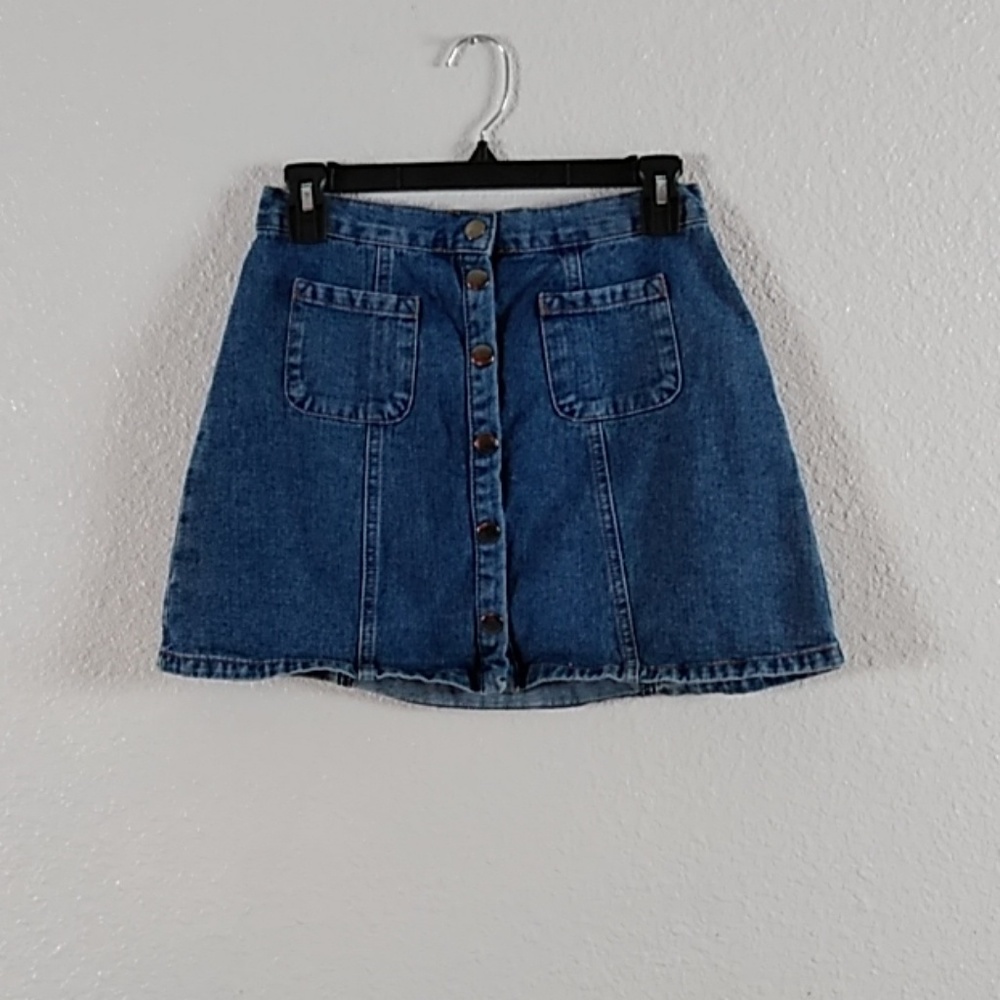 BDG button down denim skirt